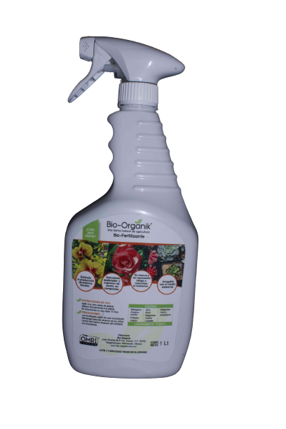 Bio-Organik - Biofertilizante en atomizador   (uso domestico y viveros) 1 lt